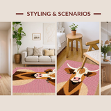 Ultra Soft Area Rug, Non Slip, Stain Resistant, Washable Area Rugs for Living Room, Bedroom, Contemporary Cute Animal Theme(Brown)