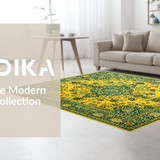 Ultra Soft Area Rug, Non Slip, Stain Resistant, Washable Area Rugs for Living Room, Bedroom, Chic Soft Colorful Print(Yellow)