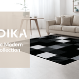 Ultra Soft Area Rug, Non Slip, Stain Resistant, Washable Area Rugs for Living Room, Bedroom, Rustic Monochrome Checkered Aesthetic(Gray)