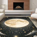 Ultra Soft Area Rug, Non Slip, Stain Resistant, Washable Area Rugs for Living Room, Bedroom, Rustic Earthy Toned Tapestry(Gold)