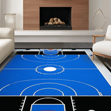 Dynamic Black and White Court Print(Blue)