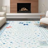 Ultra Soft Area Rug, Non Slip, Stain Resistant, Washable Area Rugs for Living Room, Bedroom, Cute Bow Accent Rug, Coquette Aesthetic Carpet(Blue)