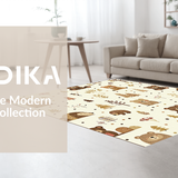 Ultra Soft Area Rug, Non Slip, Stain Resistant, Washable Area Rugs for Living Room, Bedroom, Serene Creamy Nature Inspired Look(Beige)