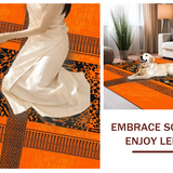 Ultra Soft Area Rug, Non Slip, Stain Resistant, Washable Area Rugs for Living Room, Bedroom, Bold Contemporary Textile Art(Orange)