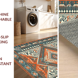Ultra Soft Area Rug, Non Slip, Stain Resistant, Washable Area Rugs for Living Room, Bedroom, Artful Abstract Trellis Composition(Orange)