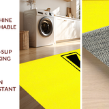 Ultra Soft Area Rug, Non Slip, Stain Resistant, Washable Area Rugs for Living Room, Bedroom, Chic Playful Phrase Aesthetic(Yellow)