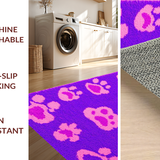 Ultra Soft Area Rug, Non Slip, Stain Resistant, Washable Area Rugs for Living Room, Bedroom, Playful Pastel Paw Motif Design(Purple)