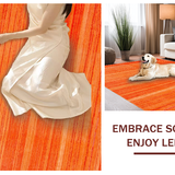 Ultra Soft Area Rug, Non Slip, Stain Resistant, Washable Area Rugs for Living Room, Bedroom, Elegant Warm Toned Minimalism(Orange)