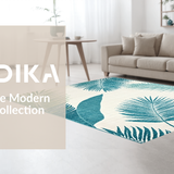 Ultra Soft Area Rug, Non Slip, Stain Resistant, Washable Area Rugs for Living Room, Bedroom, Fresh Ivory with Tropical Elements(White)