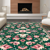 Ultra Soft Area Rug, Non Slip, Stain Resistant, Washable Area Rugs for Living Room, Bedroom, Dynamic Textured Vintage Arrangement(Green)