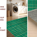 Ultra Soft Area Rug, Non Slip, Stain Resistant, Washable Area Rugs for Living Room, Bedroom, Opulent Geometric Luxe Aesthetic(Green)