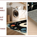 Ultra Soft Area Rug, Non Slip, Stain Resistant, Washable Area Rugs for Living Room, Bedroom, Trippy Multi-Colored Circular Aesthetic(Black)