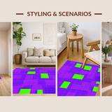Ultra Soft Area Rug, Non Slip, Stain Resistant, Washable Area Rugs for Living Room, Bedroom, Colorful Number Puzzle Aesthetic(Purple)