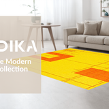 Ultra Soft Area Rug, Non Slip, Stain Resistant, Washable Area Rugs for Living Room, Bedroom, Eclectic Abstract Design Elements(Yellow)