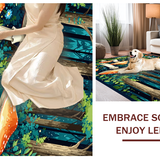 Whimsical Navy Blue Mushroom Motif(Green)