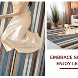 Ultra Soft Area Rug, Non Slip, Stain Resistant, Washable Area Rugs for Living Room, Bedroom, Elegant Textured Tone Block Pattern(Brown)