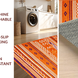 Ultra Soft Area Rug, Non Slip, Stain Resistant, Washable Area Rugs for Living Room, Bedroom, Vibrant Textural Medley Style(Orange)