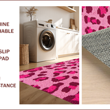 Ultra Soft Area Rug, Non Slip, Stain Resistant, Washable Area Rugs for Living Room, Bedroom, Leopard Print Washable(Pink)