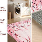 Ultra Soft Area Rug, Non Slip, Stain Resistant, Washable Area Rugs for Living Room, Bedroom, Dreamy Botanical Print Charm(Pink)