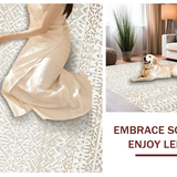 Ultra Soft Area Rug, Non Slip, Stain Resistant, Washable Area Rugs for Living Room, Bedroom, Calming Soft Patterned Decor(Beige)