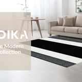 Ultra Soft Area Rug, Non Slip, Stain Resistant, Washable Area Rugs for Living Room, Bedroom, Modern Textured Contrast Pattern(Black)