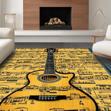 Ultra Soft Area Rug, Non Slip, Stain Resistant, Washable Area Rugs for Living Room, Bedroom, Whimsical Colorful Treble Clef Art(Brown)