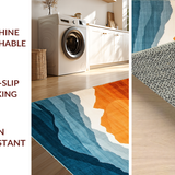 Ultra Soft Area Rug, Non Slip, Stain Resistant, Washable Area Rugs for Living Room, Bedroom, Rustic Earthy Toned Print(Orange)