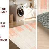 Ultra Soft Area Rug, Non Slip, Stain Resistant, Washable Area Rugs for Living Room, Bedroom, Sophisticated Subtle Stripe Appeal(Orange)