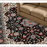 Ultra Soft Area Rug, Non Slip, Stain Resistant, Washable Area Rugs for Living Room, Bedroom, Elegant Floral Arch Arrangement(Black)