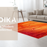 Ultra Soft Area Rug, Non Slip, Stain Resistant, Washable Area Rugs for Living Room, Bedroom, Bold Striped Color Splash Effect(Orange)