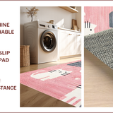 Ultra Soft Area Rug, Non Slip, Stain Resistant, Washable Area Rugs for Living Room, Bedroom, Charming Irregular Cartoon Aesthetic(Pink)