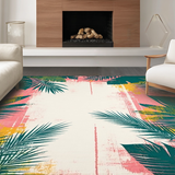 Ultra Soft Area Rug, Non Slip, Stain Resistant, Washable Area Rugs for Living Room, Bedroom, Colorful Abstract Boho Tapestry(Pink)