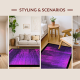 Ultra Soft Area Rug, Non Slip, Stain Resistant, Washable Area Rugs for Living Room, Bedroom, Contemporary Cool Geometric Aesthetic(Purple)