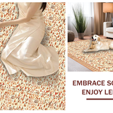 Ultra Soft Area Rug, Non Slip, Stain Resistant, Washable Area Rugs for Living Room, Bedroom, Soft Creamy Floral Elegance(Beige)