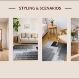 Ultra Soft Area Rug, Non Slip, Stain Resistant, Washable Area Rugs for Living Room, Bedroom, Contemporary Black Living Room Hand-Woven Wool Rug(Black)