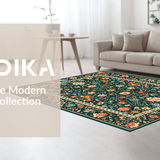 Chic Green Floral Motif(Green)