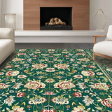 Ultra Soft Area Rug, Non Slip, Stain Resistant, Washable Area Rugs for Living Room, Bedroom, Artful Vintage Inspired Textures(Green)