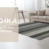 Ultra Soft Area Rug, Non Slip, Stain Resistant, Washable Area Rugs for Living Room, Bedroom, KaHouen Monochrome Striped Carpet(Black)