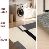 Ultra Soft Area Rug, Non Slip, Stain Resistant, Washable Area Rugs for Living Room, Bedroom, Stylish Transitional Black and Beige(Beige)