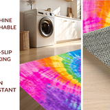 Ultra Soft Area Rug, Non Slip, Stain Resistant, Washable Area Rugs for Living Room, Bedroom, Lively Abstract Rainbow Composition(Purple)