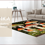 Ultra Soft Area Rug, Non Slip, Stain Resistant, Washable Area Rugs for Living Room, Bedroom, Rustic Earthy Mushroom Aesthetic(Red)