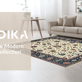 Ultra Soft Area Rug, Non Slip, Stain Resistant, Washable Area Rugs for Living Room, Bedroom, Quaint Neutral Garden Theme(Beige)