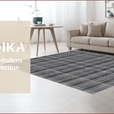 Ultra Soft Area Rug, Non Slip, Stain Resistant, Washable Area Rugs for Living Room, Bedroom, Soft Checkered Vintage Living Room Rug(Gray)