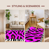 Ultra Soft Area Rug, Non Slip, Stain Resistant, Washable Area Rugs for Living Room, Bedroom, Striking Contrast Animal Patterns(Pink)