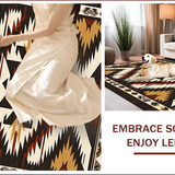 Ultra Soft Area Rug, Non Slip, Stain Resistant, Washable Area Rugs for Living Room, Bedroom, Elegant Chocolate Geometric Design(Black)