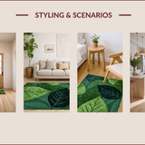 Ultra Soft Area Rug, Non Slip, Stain Resistant, Washable Area Rugs for Living Room, Bedroom, Charming Moss Green Textured Aesthetic(Green)