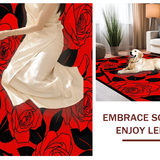 Ultra Soft Area Rug, Non Slip, Stain Resistant, Washable Area Rugs for Living Room, Bedroom, Dynamic Colorful Leaf Pattern(Red)