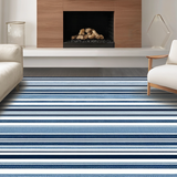 Ultra Soft Area Rug, Non Slip, Stain Resistant, Washable Area Rugs for Living Room, Bedroom, Sophisticated Dual-Tone Coastal Motif(Blue)