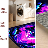 Ultra Soft Area Rug, Non Slip, Stain Resistant, Washable Area Rugs for Living Room, Bedroom, Vibrant Mystic Animal Pattern(Purple)