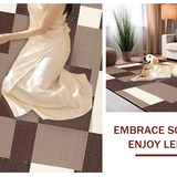 Ultra Soft Area Rug, Non Slip, Stain Resistant, Washable Area Rugs for Living Room, Bedroom, Dynamic Stylish Monochrome Check Design(Brown)